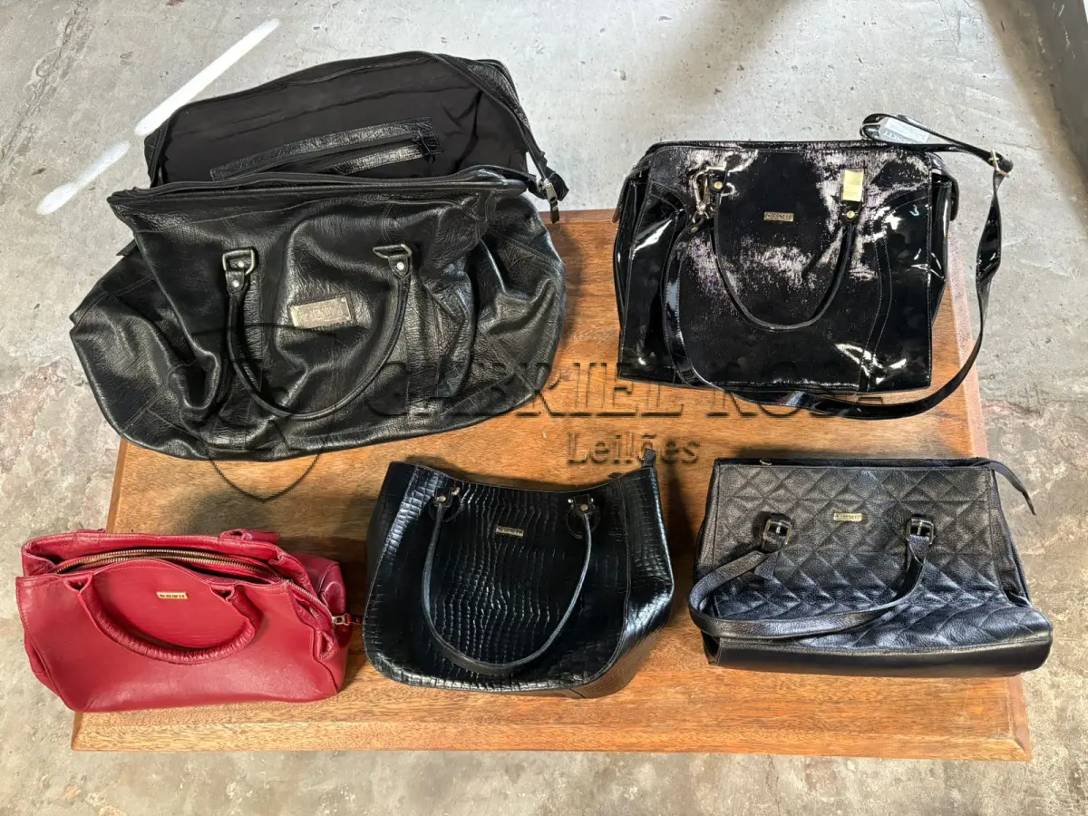 LOTE 164 - Bolsas modelos diversos( 70 un ), e Caixas de plástico