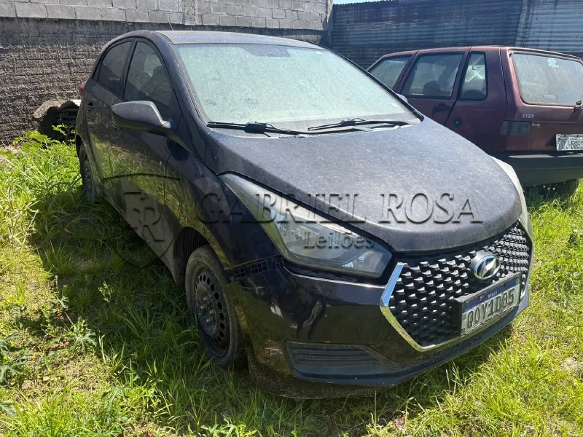 LOTE 001 - Hyundai HB20 1.0M Unique Flex 2018/2019, Cor: Preta, Placa: QOY1D85