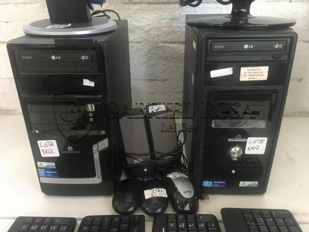 LOTE 002 - Monitor, CPU, teclado, mouse, alto falante