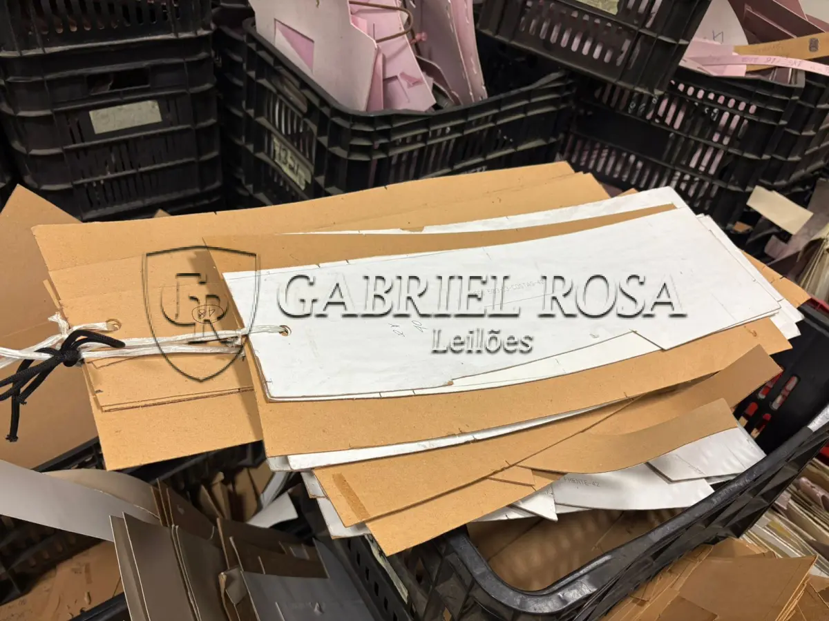 LOTE 168 - Moldes de roupa e bolsas diversos e Caixas de plástico