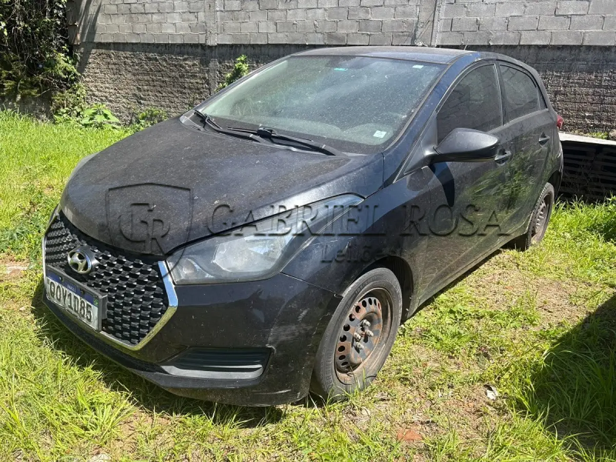 LOTE 001 - Hyundai HB20 1.0M Unique Flex 2018/2019, Cor: Preta, Placa: QOY1D85