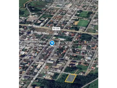 LOTE 001 - Terreno com área de 1.927,80 m², sem construções, situado na Rua Felipe Camarão, S/N, B.Centro - Estância Velha - RS. Registrado sob matrícula nº 24.651