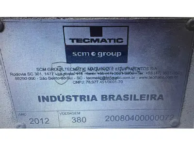 LOTE 002 - 01 Máquina seccionadora horizontal para cortar chapas grandes de MDF, MDP, Marca SCM TECMATIC, Modelo fit 45, cor branca, ano 2012